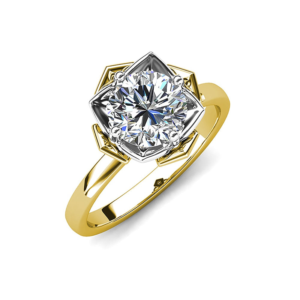 Women's S925 Moissanite Camellia Flower Ring - Different Drips