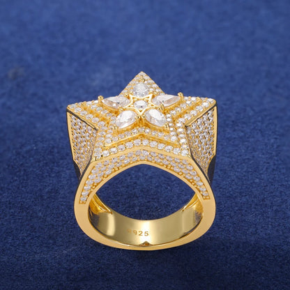 S925 Moissanite Star Statement Ring - Different Drips