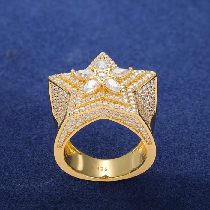 S925 Moissanite Star Statement Ring - Different Drips