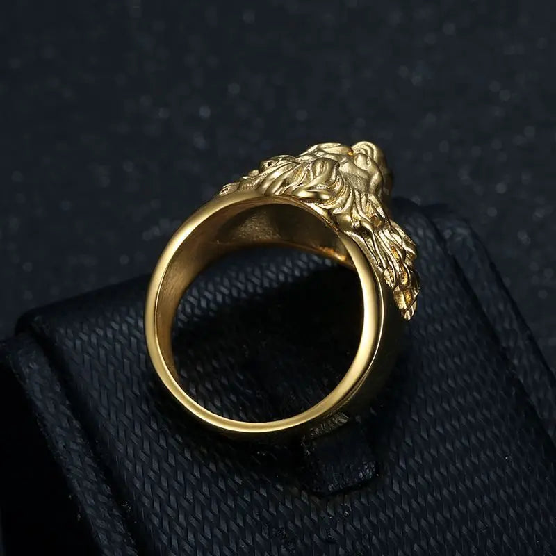 18k Gold Plated Lion Head Ring - Different Drips
