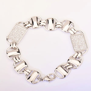 14mm Square Clustered Mariner Link Bracelet - Different Drips