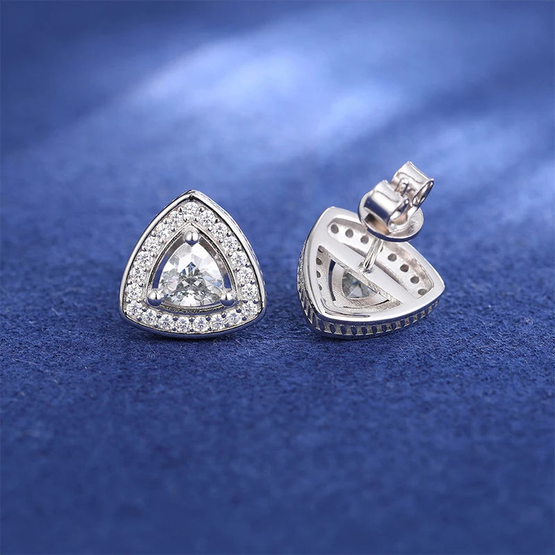 S925 Moissanite Trillion-Cut Stud Earrings - Different Drips
