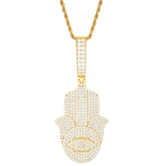 S925 Moissanite Hamsa Hand Pendant - Different Drips