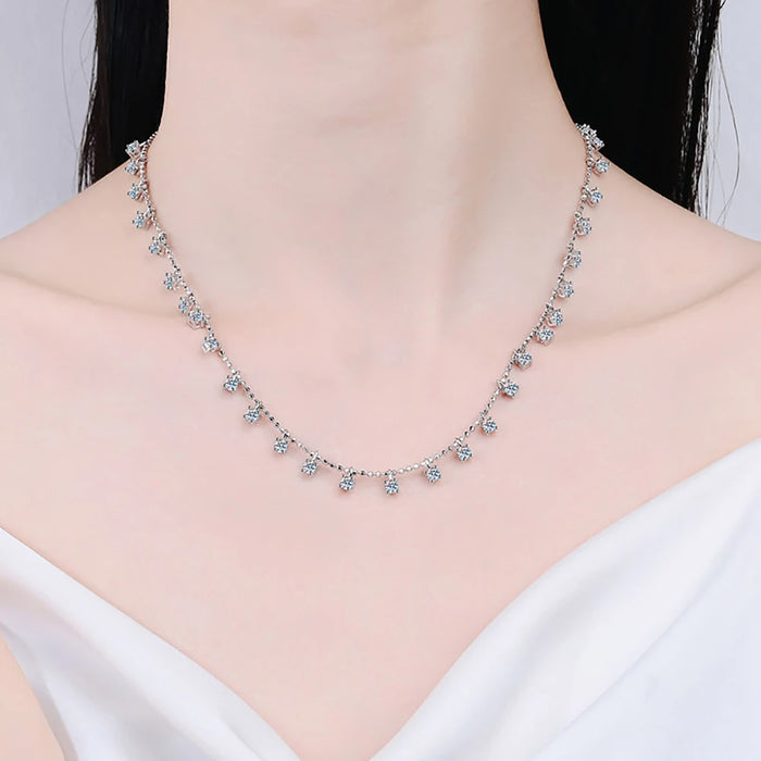 4mm Women's S925 Moissanite Diamond Drop Necklace - Different Drips