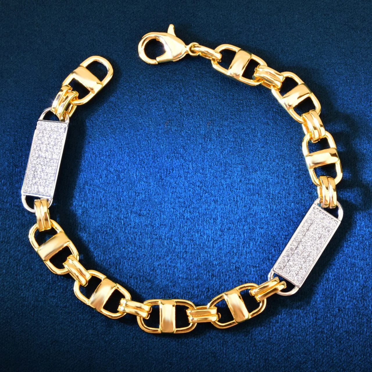 8mm Iced Tag Link Bracelet - Different Drips