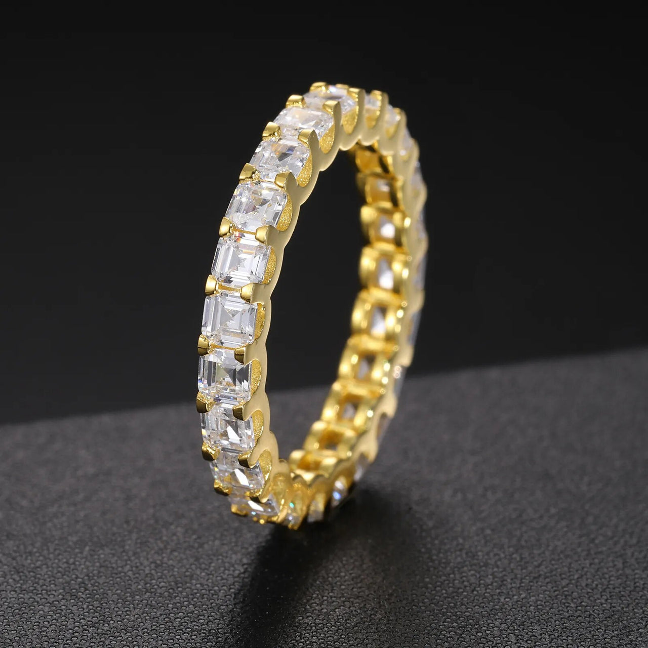 Thin S925 Moissanite Eternity Band Ring - Different Drips