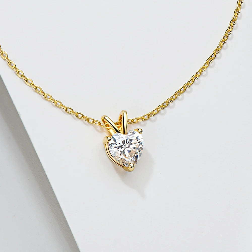 Women's S925 Heart Cut Moissanite Diamond Pendant - Different Drips