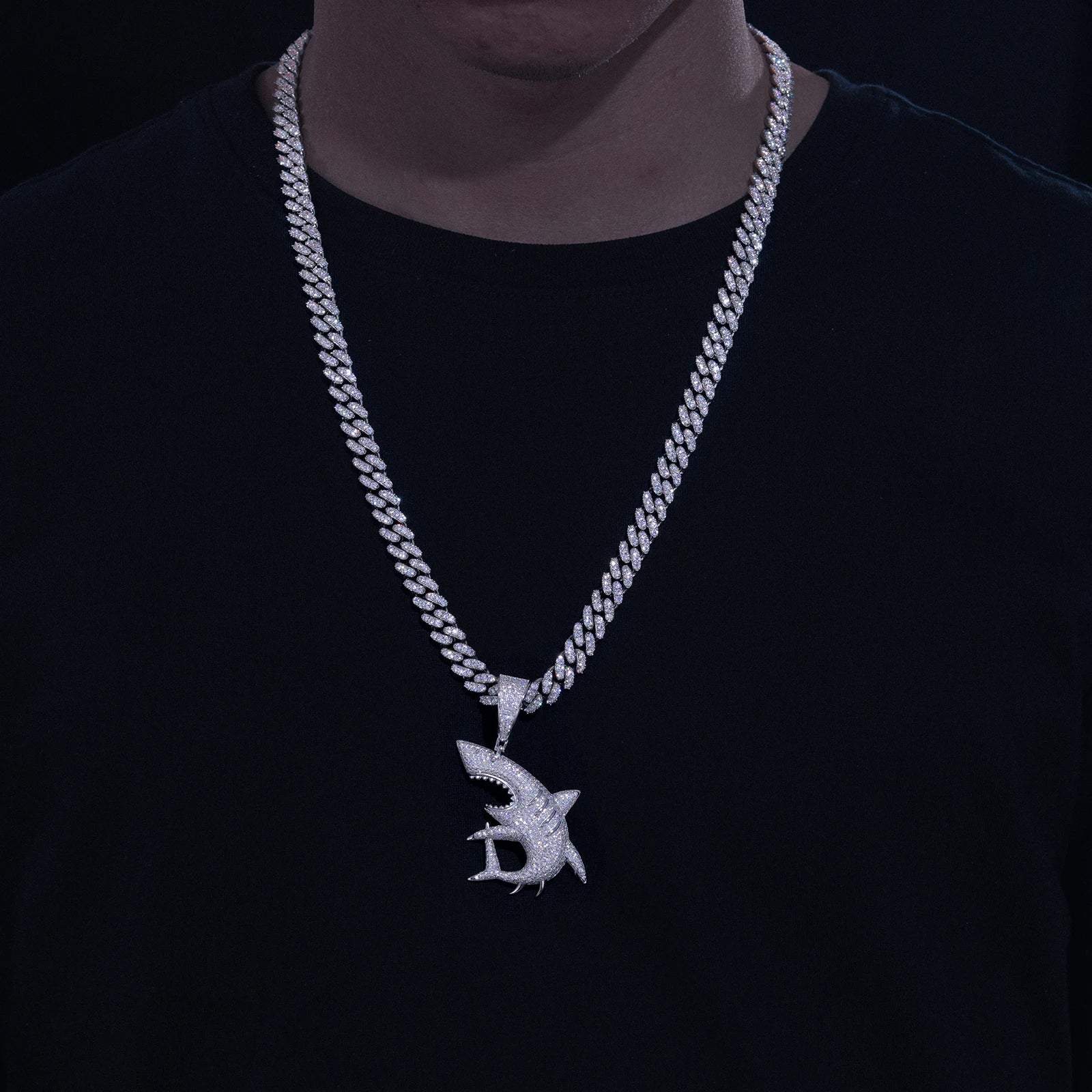 S925 Moissanite Shark Pendant - Different Drips