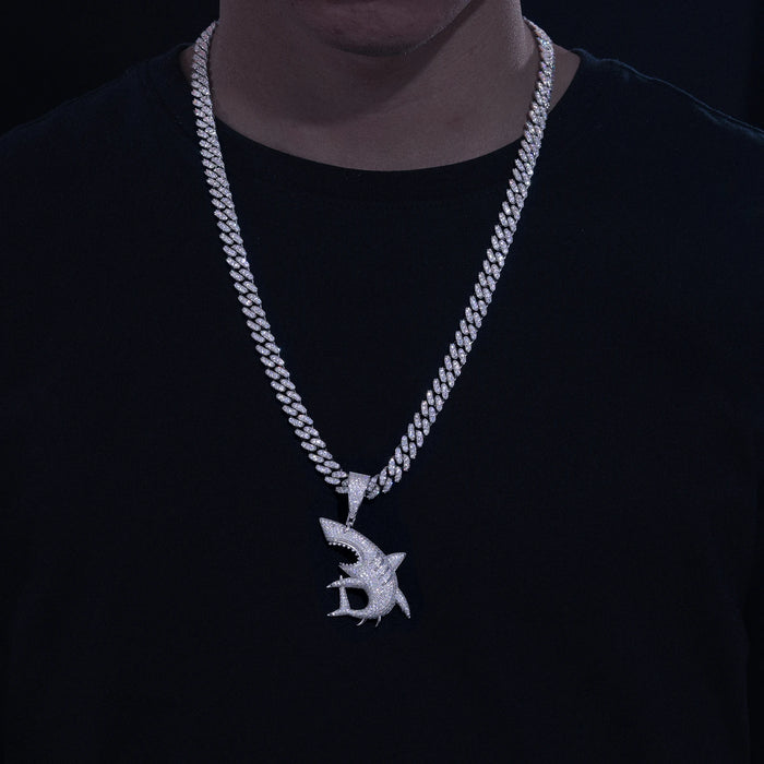 S925 Moissanite Shark Pendant - Different Drips