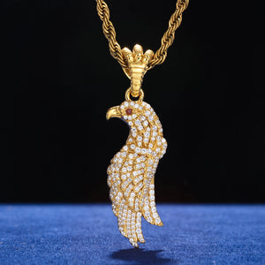 Iced Moissanite Eagle Pendant - Different Drips