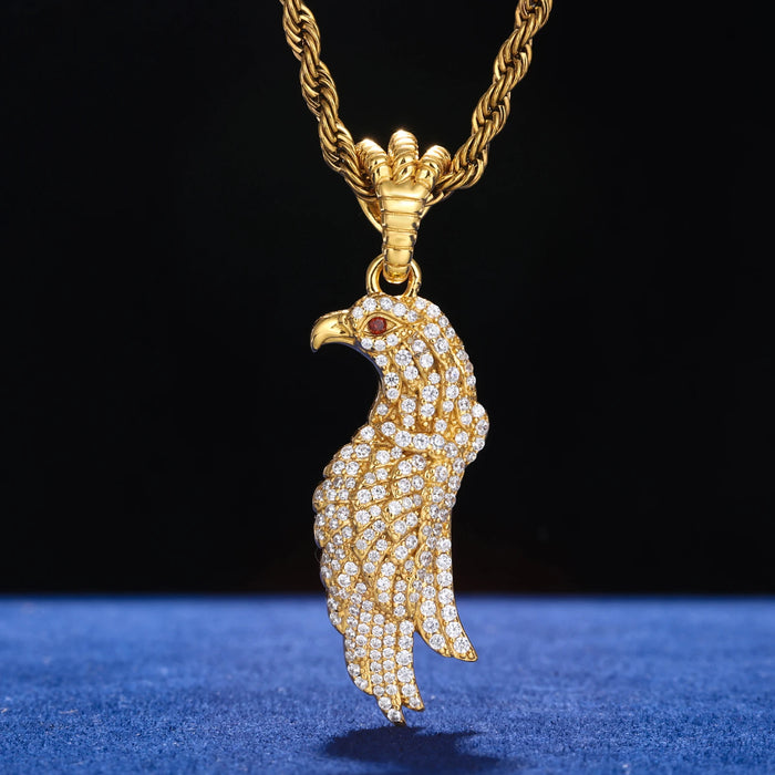 Iced Moissanite Eagle Pendant - Different Drips