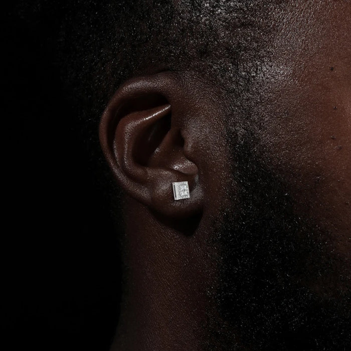 S925 Moissanite Square Stud Earrings - Different Drips