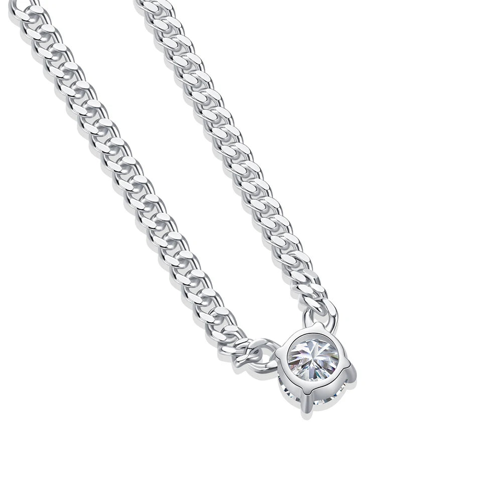 Women's S925 Round Cut Moissanite Diamond Cuban Necklace - Different Drips