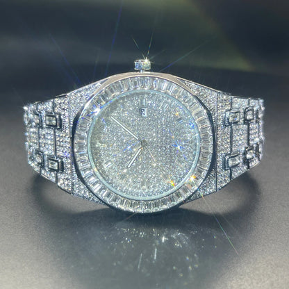 Bust Down Green Emerald Baguette Watch - Different Drips