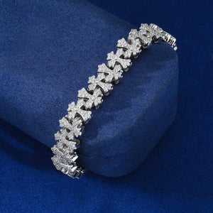 Budded Cross Link Moissanite Bracelet - Different Drips