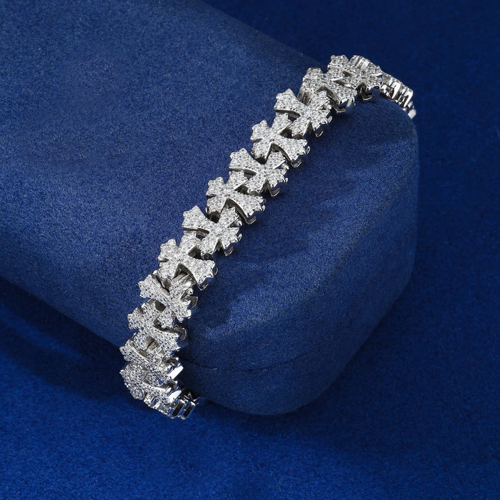 Budded Cross Link Moissanite Bracelet - Different Drips