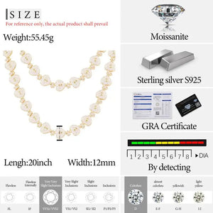 S925 Moissanite Diamond Money Bag Link Chain - Different Drips