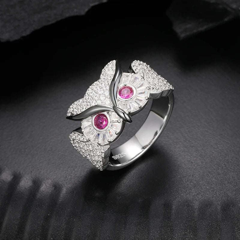 S925 Moissanite Diamond Owl Ring - Different Drips