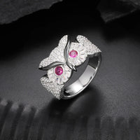 Thumbnail for S925 Moissanite Diamond Owl Ring - Different Drips