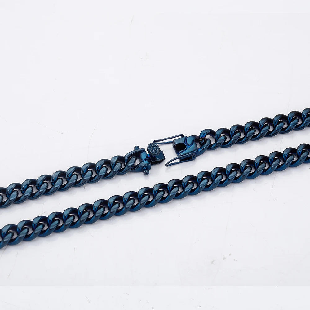 Dark Blue Miami Cuban Link Chain - Different Drips