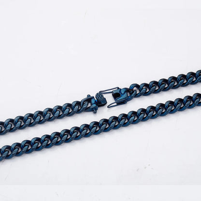 Dark Blue Miami Cuban Link Chain - Different Drips