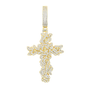 All Over Rose Cross Pendant - Different Drips