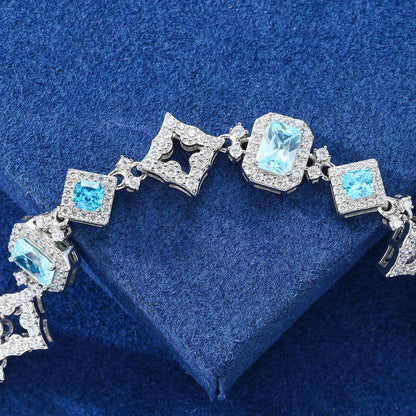 13mm Ice Blue Halo Link Bracelet - Different Drips