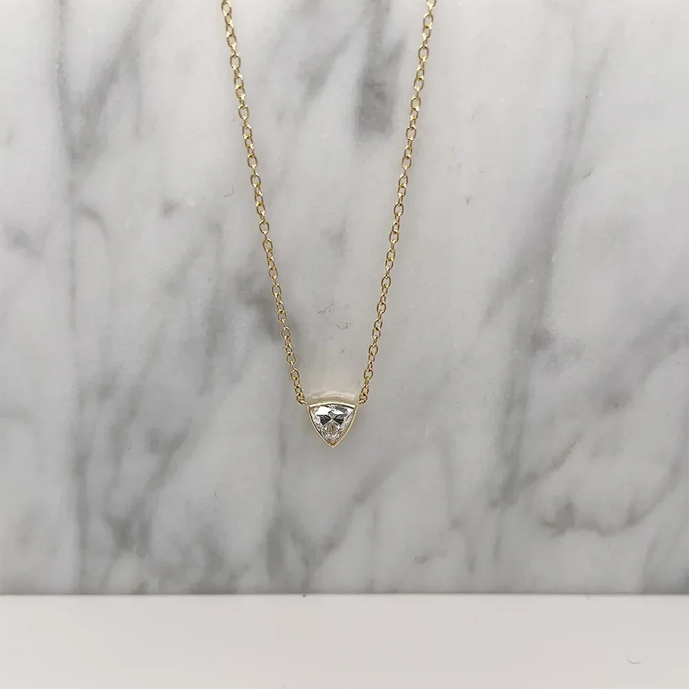 Women's S295 Moissanite Trillion Cut Diamond Pendant - Different Drips