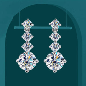 Women's S925 Moissanite Diamond Quad Drop Earrings - Different Drips