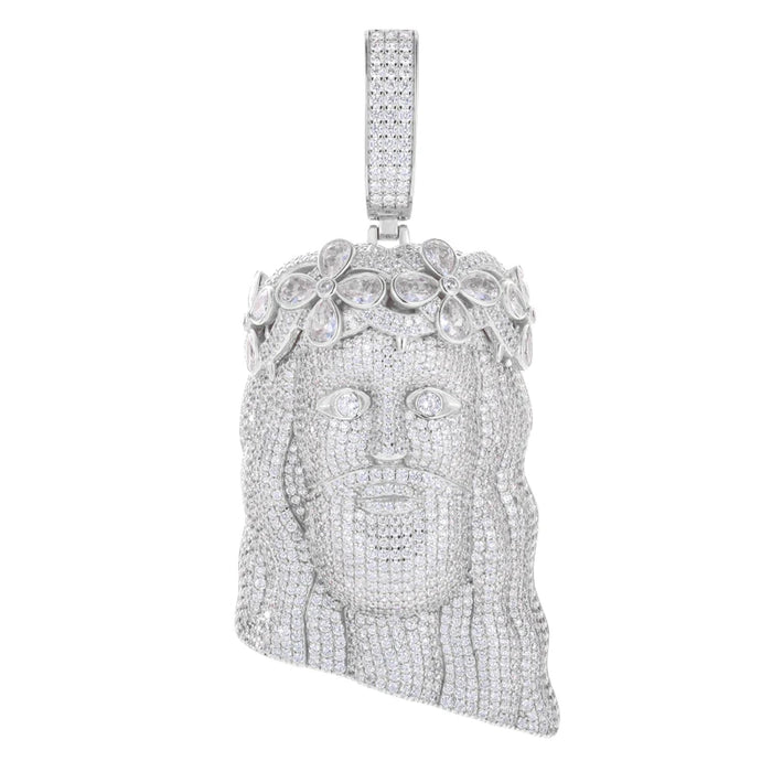 S925 Moissanite Jesus Head Pendant with Crown - Different Drips