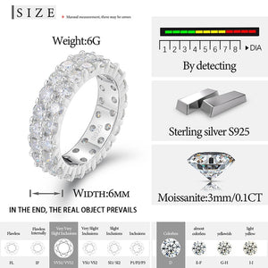 S925 2 Row Moissanite Eternity Ring - Different Drips