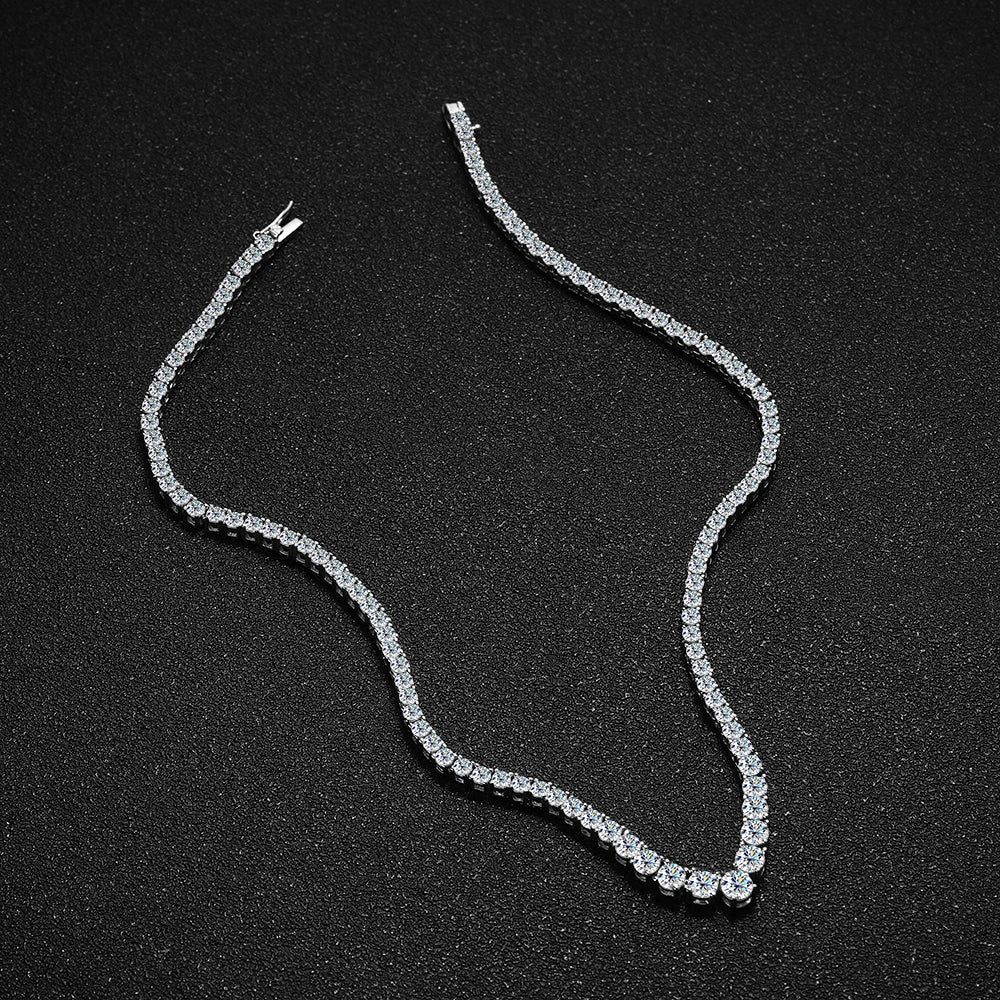 3mm Women's S925 Moissanite Chevron Tennis Necklace - Different Drips