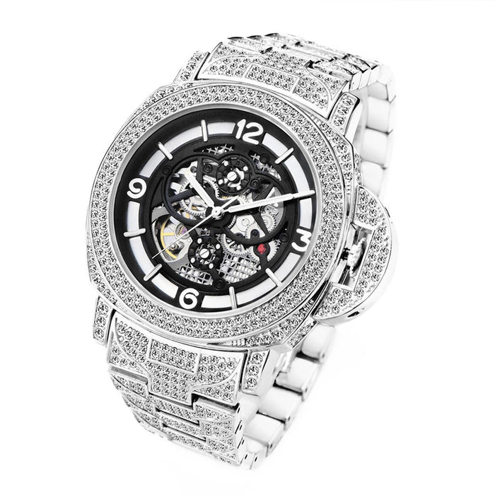 Automatic Skeleton Gold Pave Watch - Different Drips