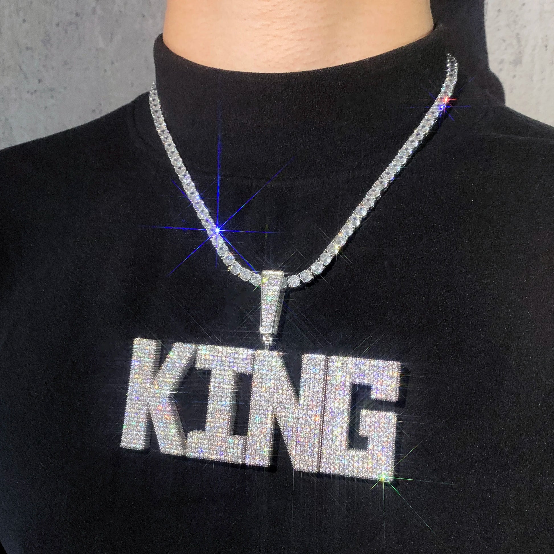 Large Bold Font Custom Letter Pendant - Different Drips