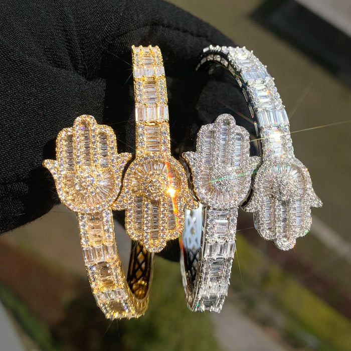 Baguette Hasma Hand Cuff Bangle Bracelet - Different Drips