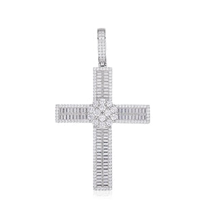 S925 Moissanite Baguette Cross Pendant - Different Drips