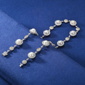 S925 Moissanite Diamond Pearl Link Chain - Different Drips