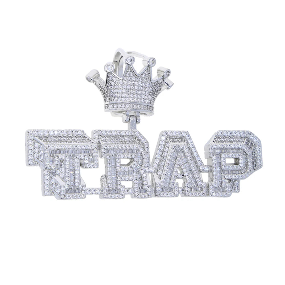 3D Trap Crowned Baguette Pendant - Different Drips