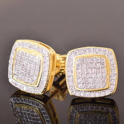 12mm Raised Square Cut Earrings - Different Drips
