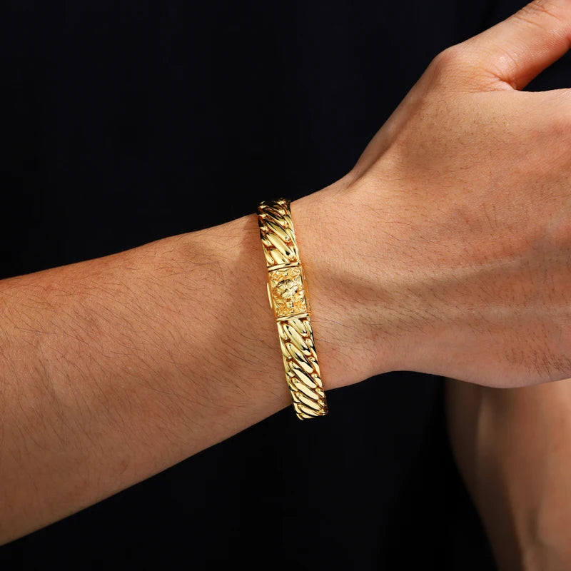 925 Sterling Silver Tiger Head Bracelet - Different Drips