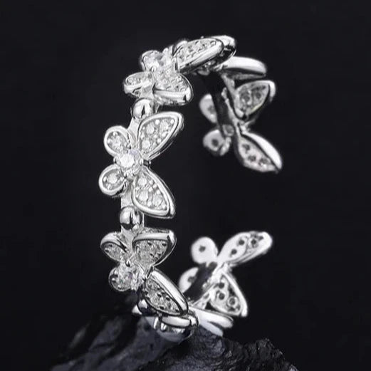 S925 Moissanite Butterfly Link Ring - Different Drips