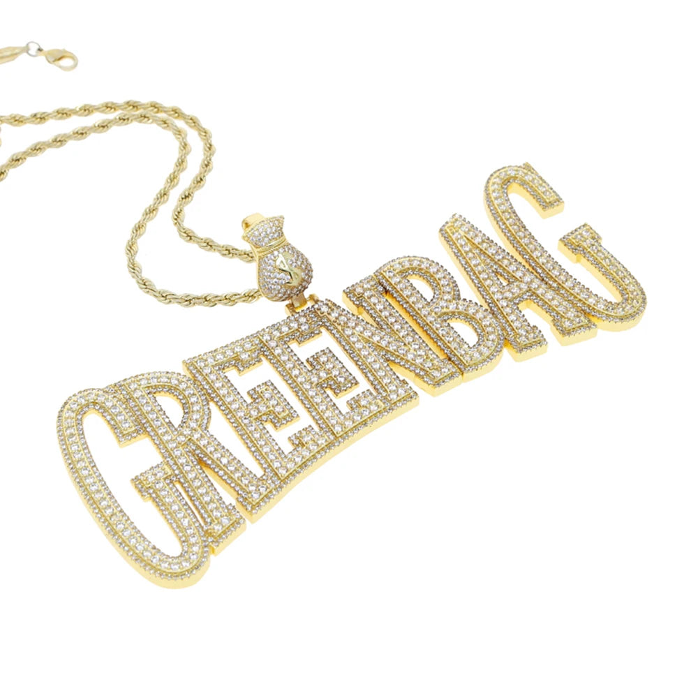 Iced Out Greenbag Pendant - Different Drips