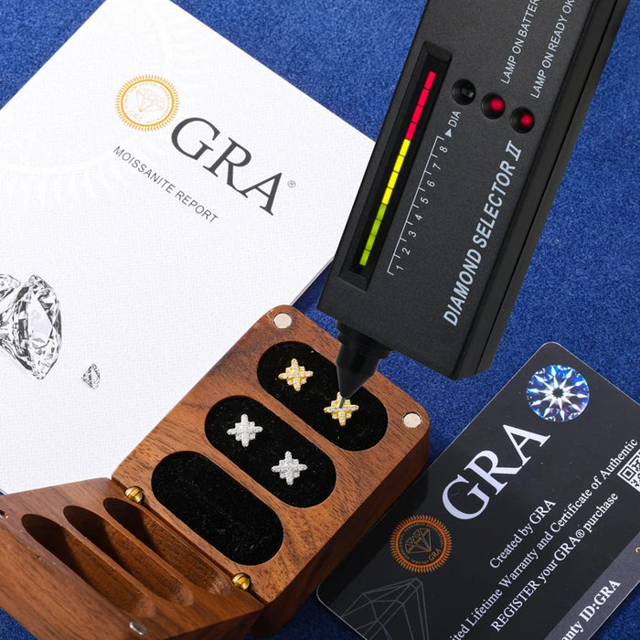 S925 Moissanite XO Cluster Stud Earrings - Different Drips