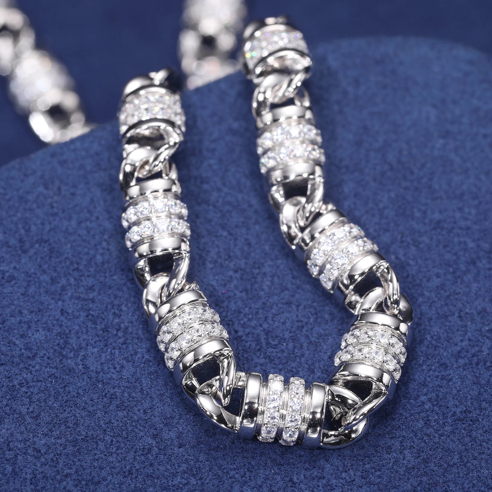 S925 Moissanite Rolled Barb Wire Chain - Different Drips
