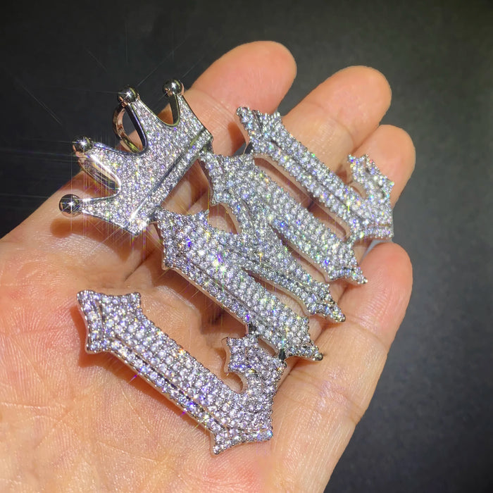 Crowned College Font Custom Letter Pendant - Different Drips