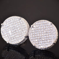 Thumbnail for 14mm Big Round Cut Pave Earrings - Different Drips