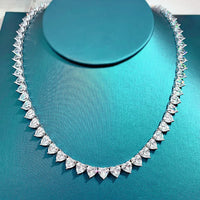 Thumbnail for 6mm Women's Curved Diamond Heart Tennis Necklace - Different Drips