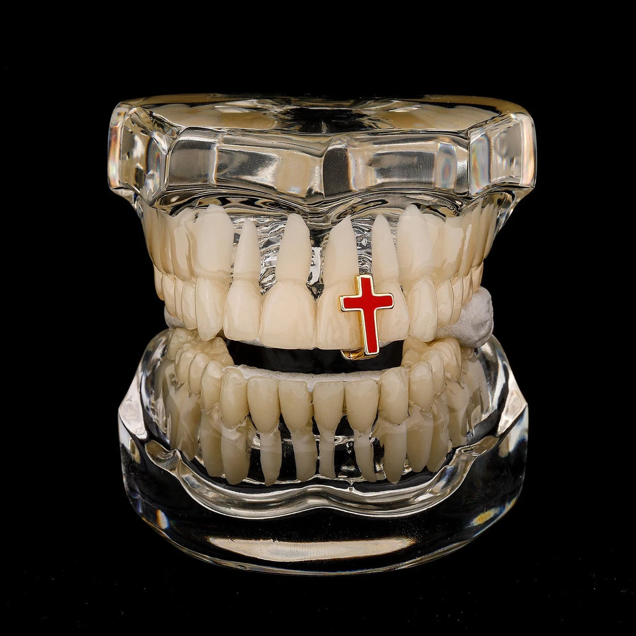 Enamel Cross Single Tooth Grillz - Different Drips