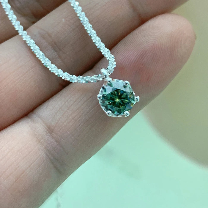 Women's S925 Colored Round Cut Moissanite Diamond Pendant - Different Drips