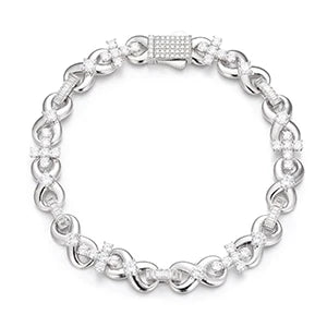 S925 Moissanite Infinity Cross Link Bracelet - Different Drips